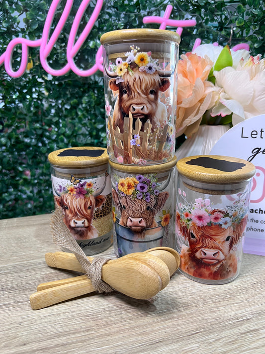 4 piece highland cow canister set