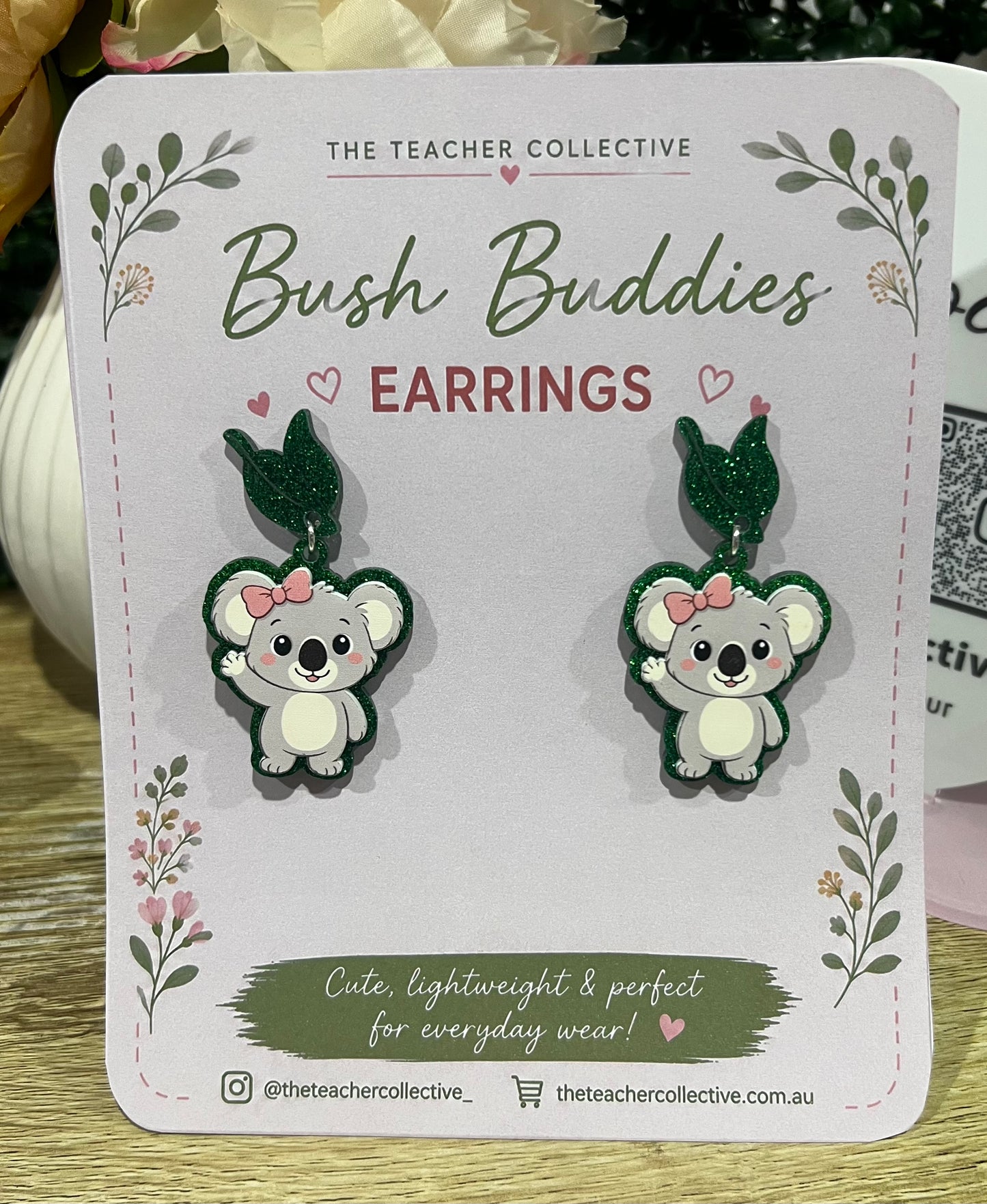 Bush Buddies Koala Acrylic Earrings