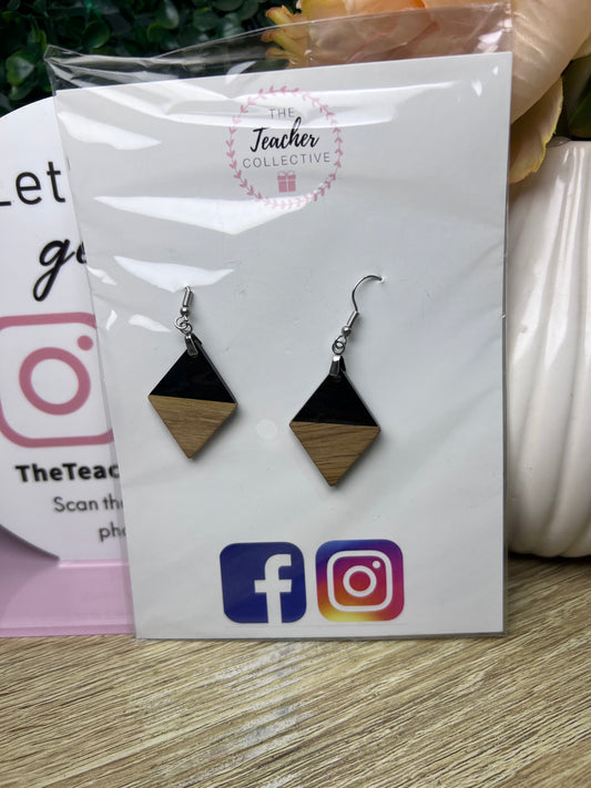 Wood / acrylic earrings