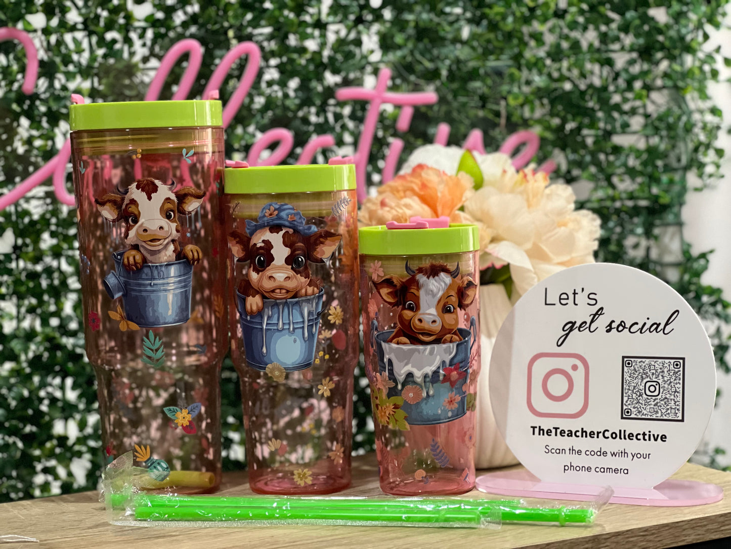 Highland cow family tumbler set