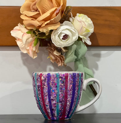 Snowflake petal embossed mug