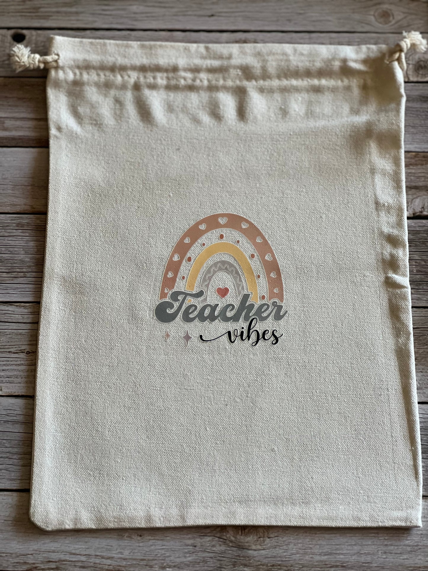 Canvas draw string teacher bag