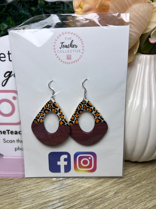 Wood / acrylic earrings
