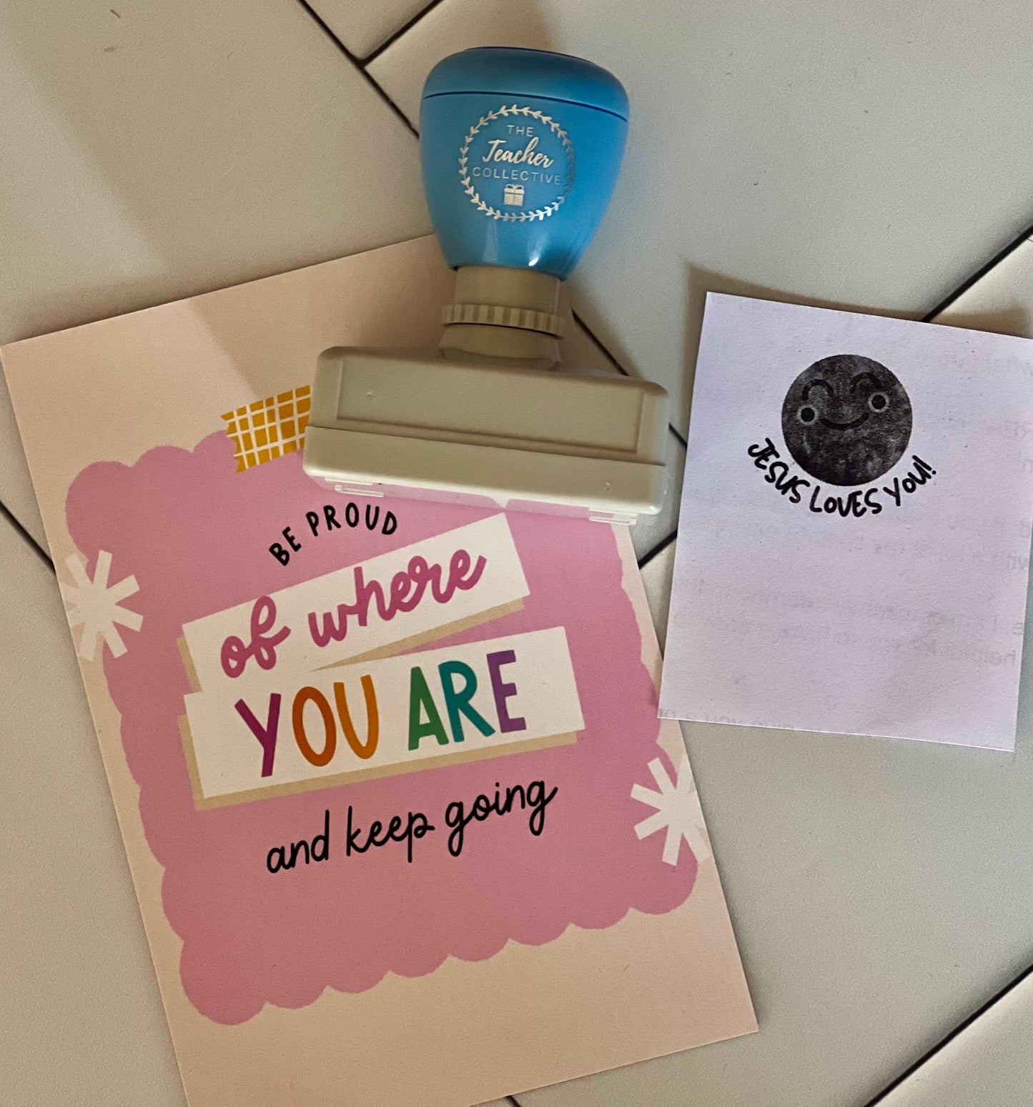 Jesus loves you stamp