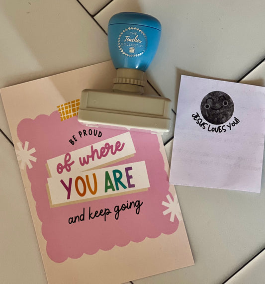 Jesus loves you stamp