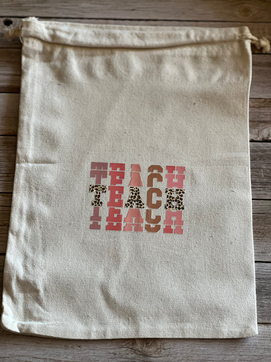 Canvas draw string teacher bag
