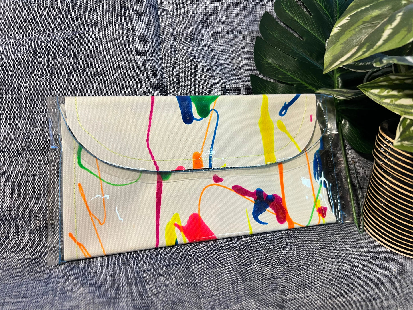 Small canvas clutch