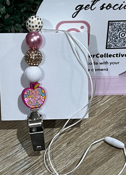 Teacher apple Whistle lanyard