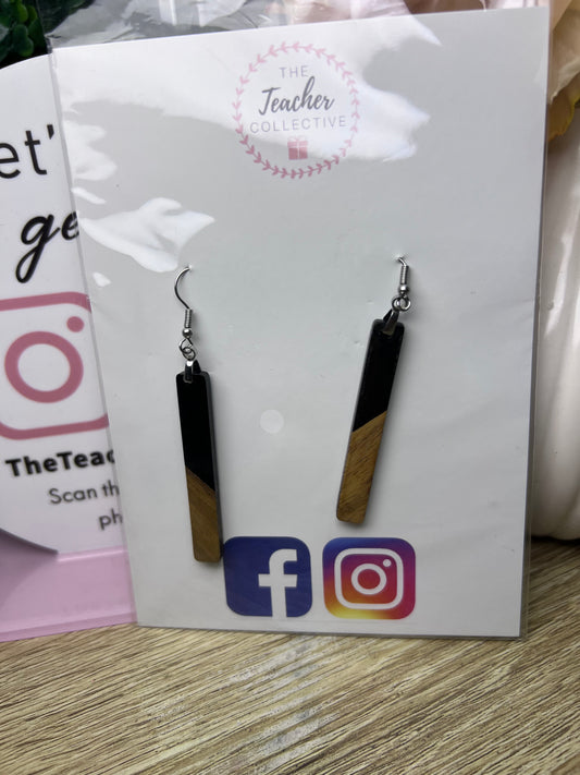 Wood / acrylic earrings