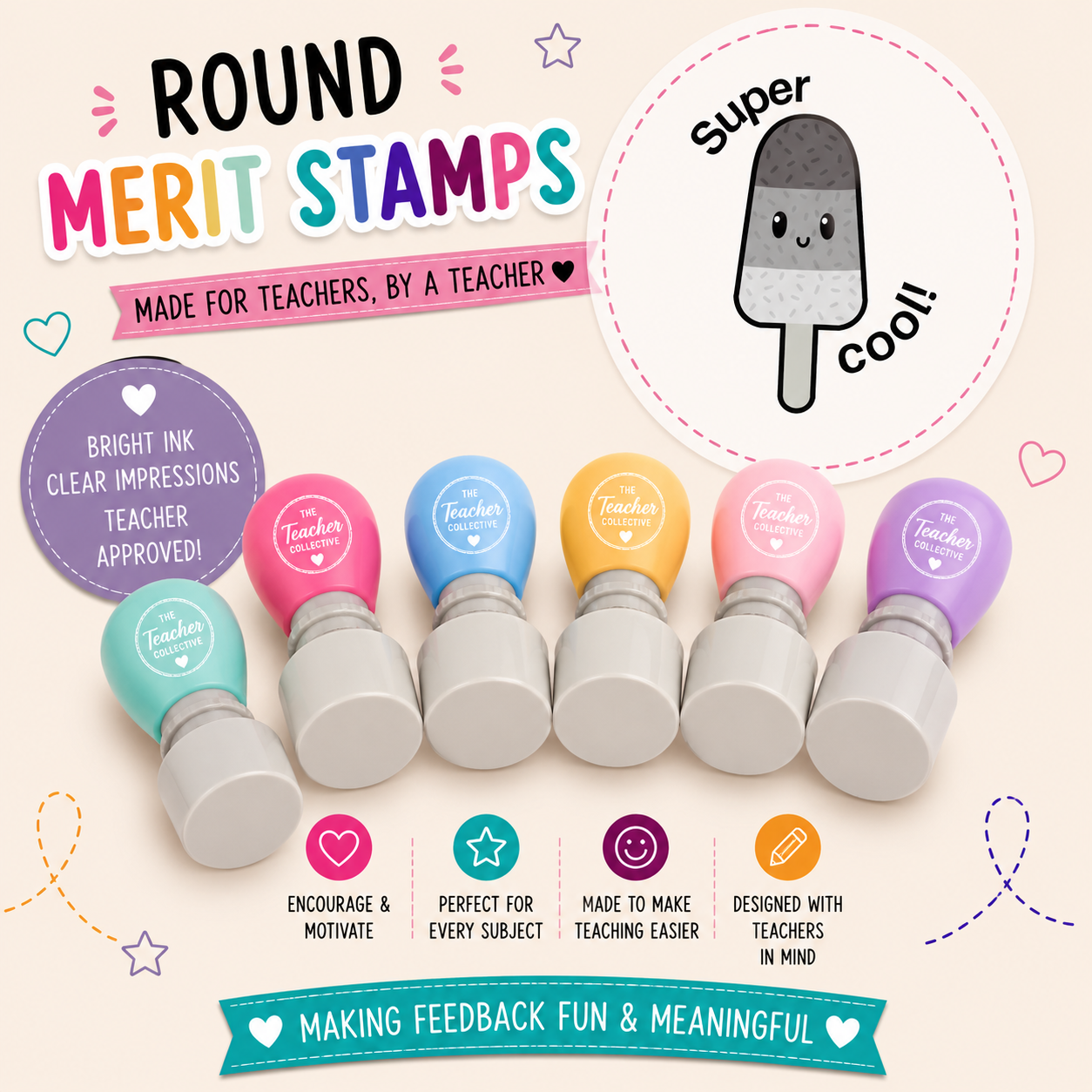 Custom teacher stamp - Popsicle stamp 2