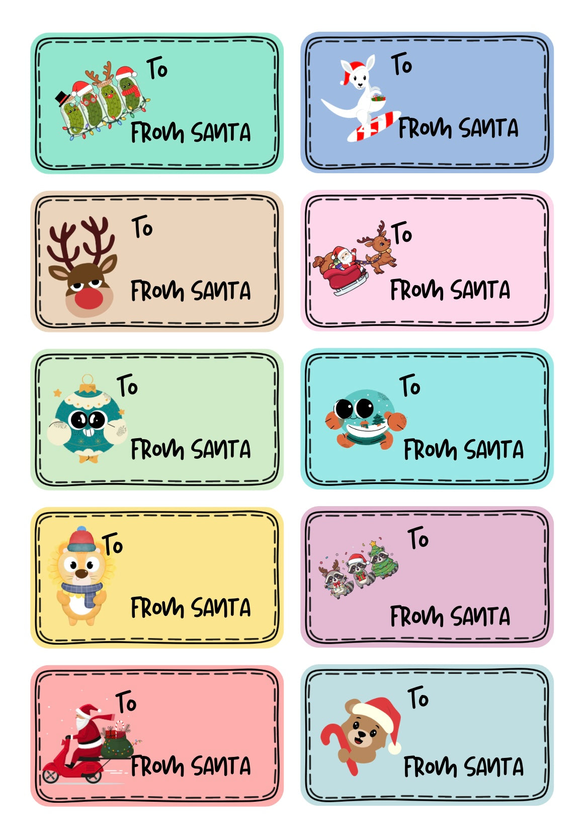 Quirky Christmas labels