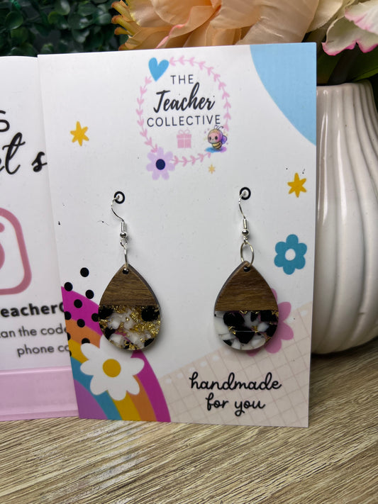 Wood / acrylic earrings