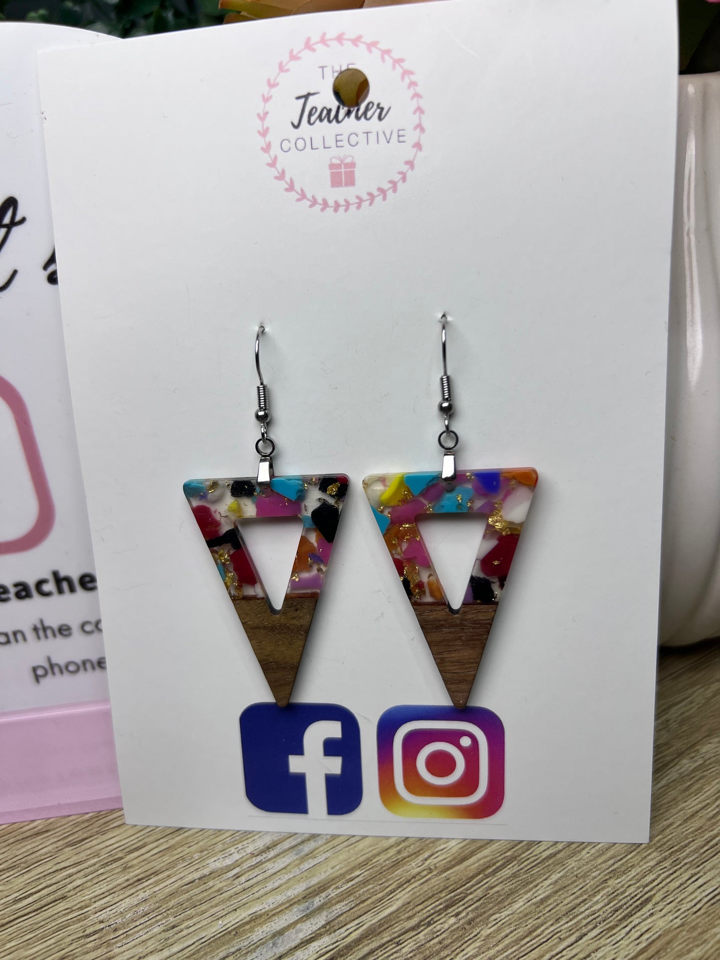 Wood / acrylic earrings
