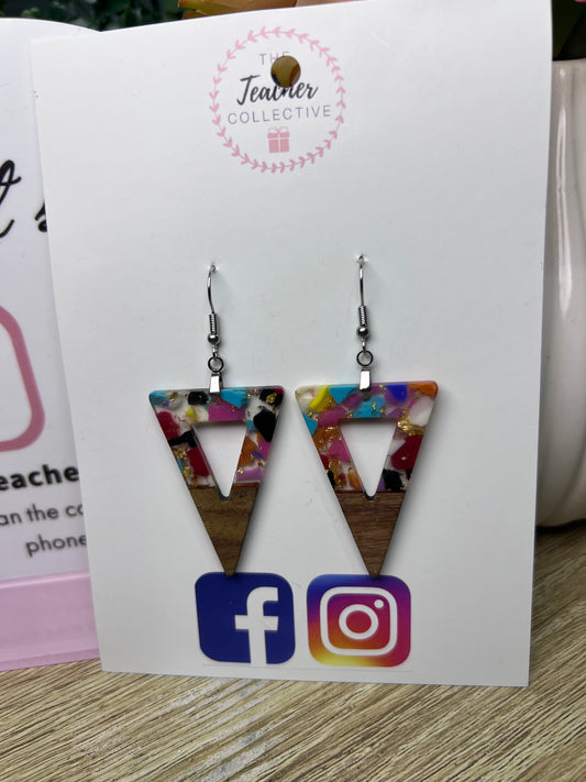 Wood / acrylic earrings