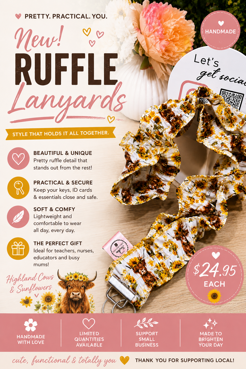 Ruffle lanyard