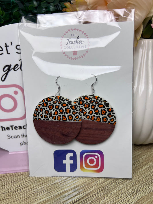 Wood / acrylic earrings