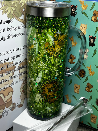 Bush Buddies Storyboard Glitter Tumbler with Handle – 20oz
