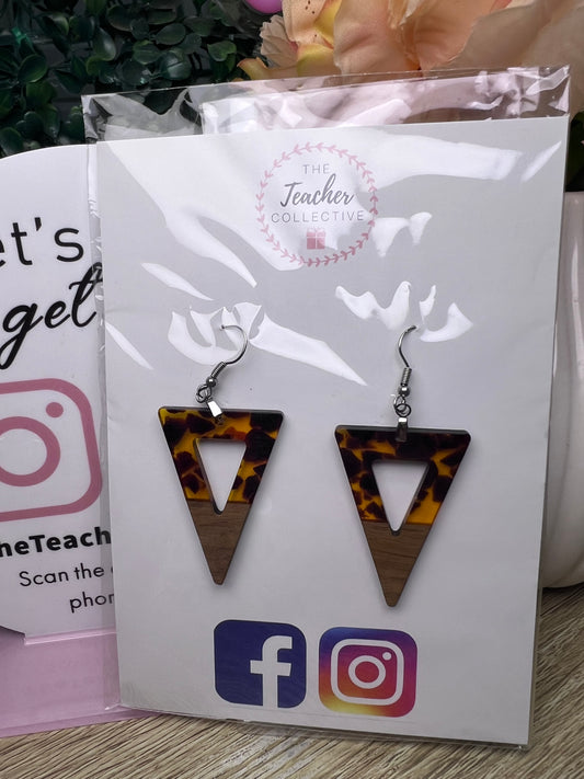 Wood / acrylic earrings