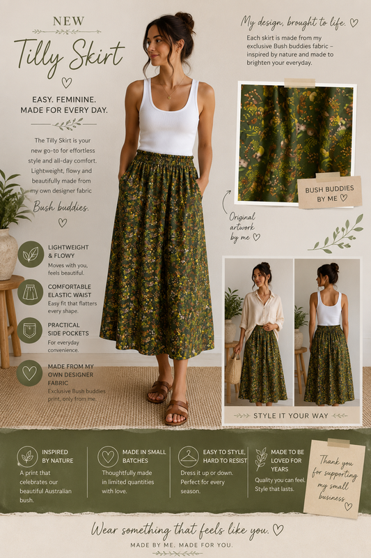 The Bush Buddies - Tilly Teacher Skirt