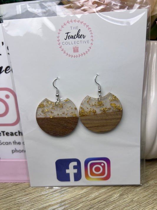 Wood / acrylic earrings